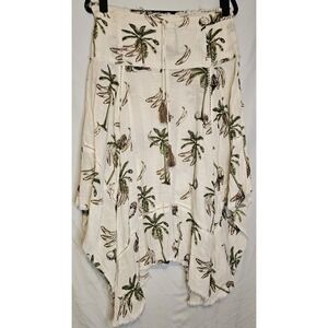 Z & L Tropical Palm Trees Boho Asymmetrical Skirt